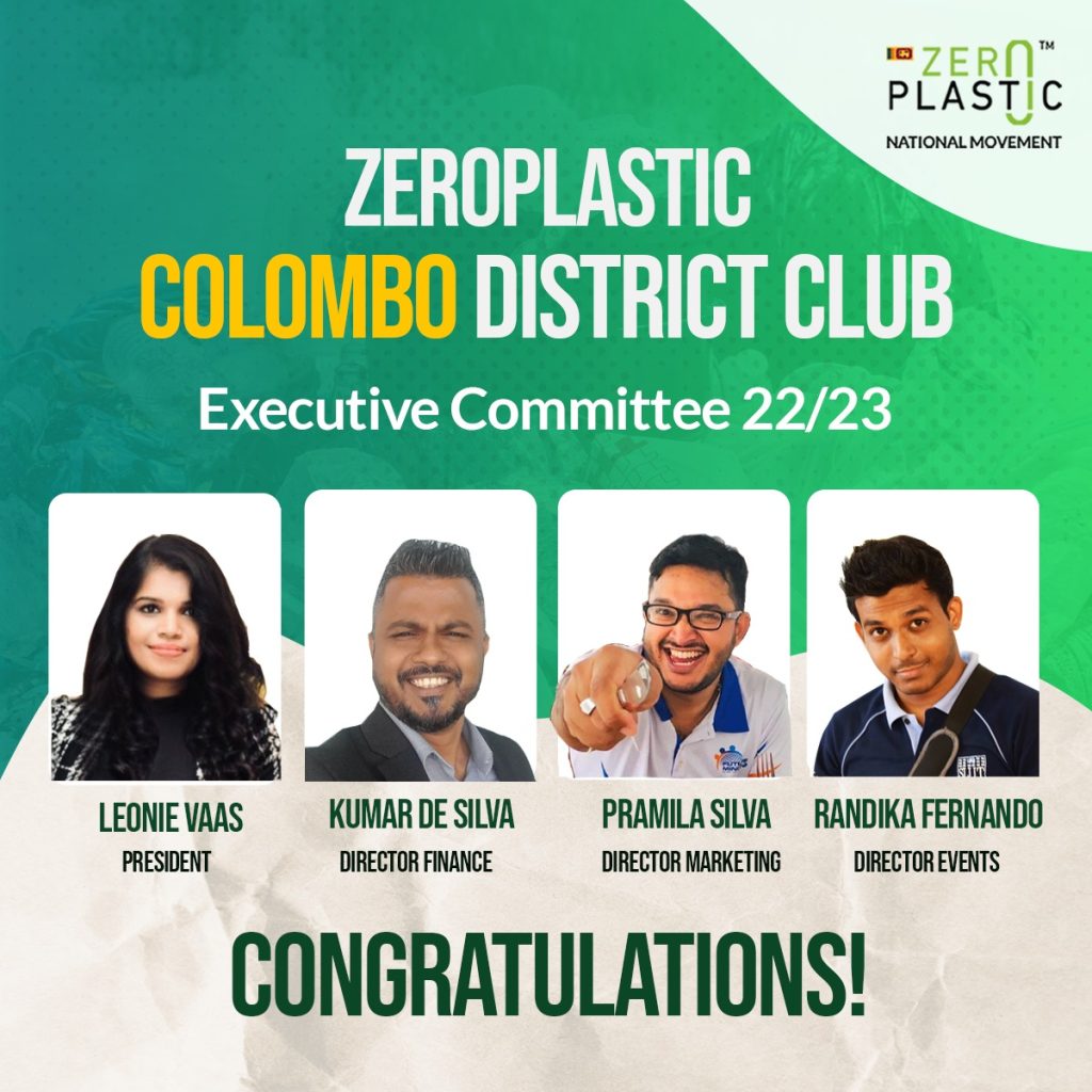 Executive Committee of Zero Plastic Colombo District Club