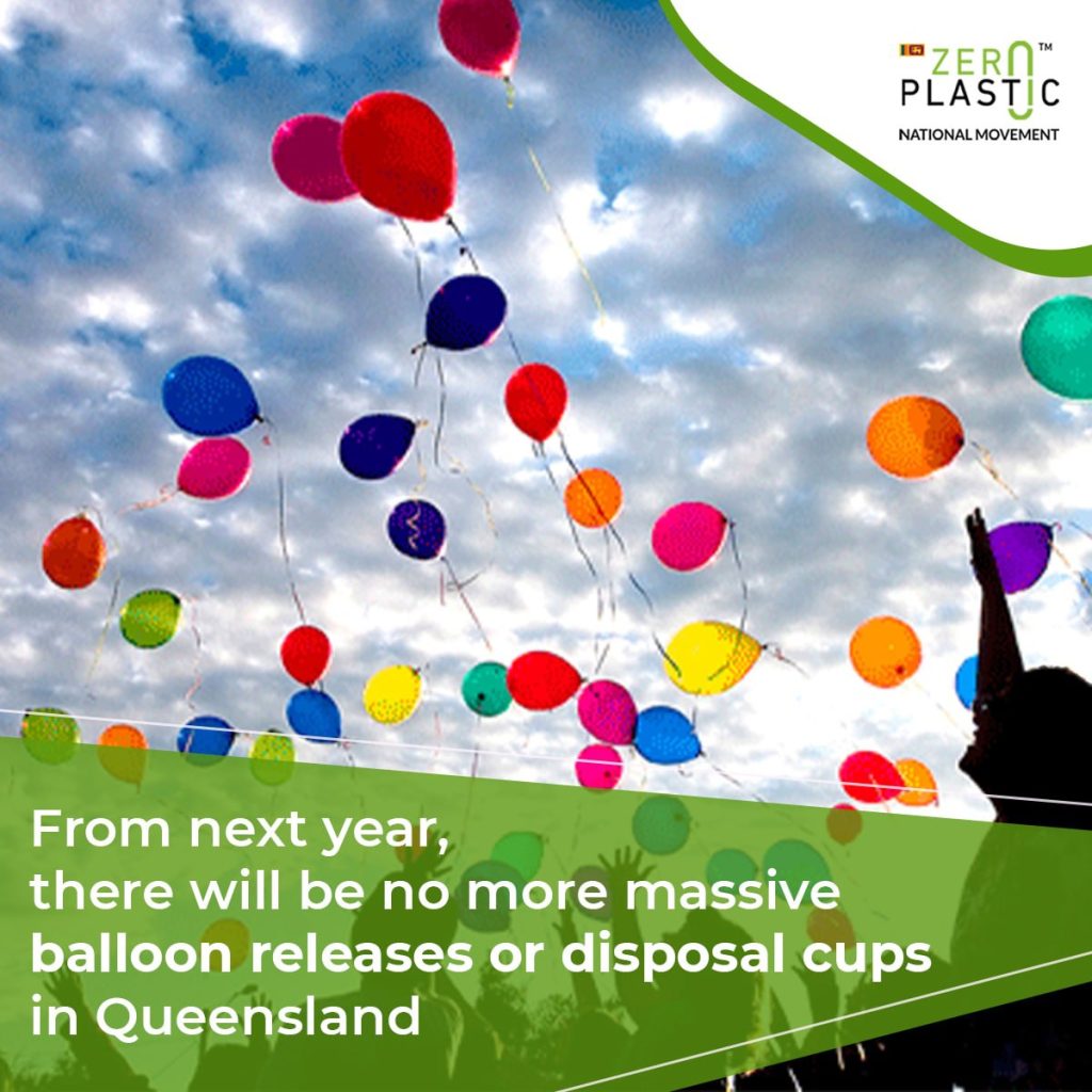 From next year, there will be no more massive balloon releases or disposal cups in Queensland